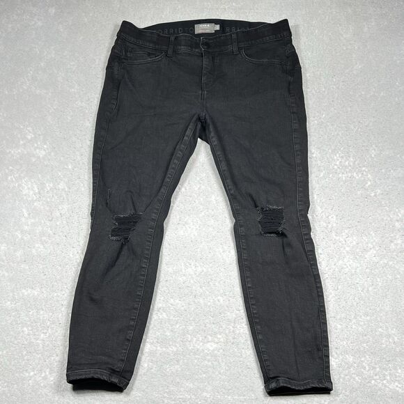 Torrid Jeans Womens Size 18S Black Bombshell Skinny Denim Distressed Pockets - Picture 1 of 10